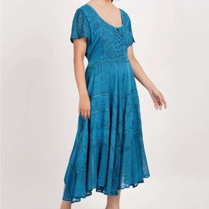 240 advance small medium teal dress preloved